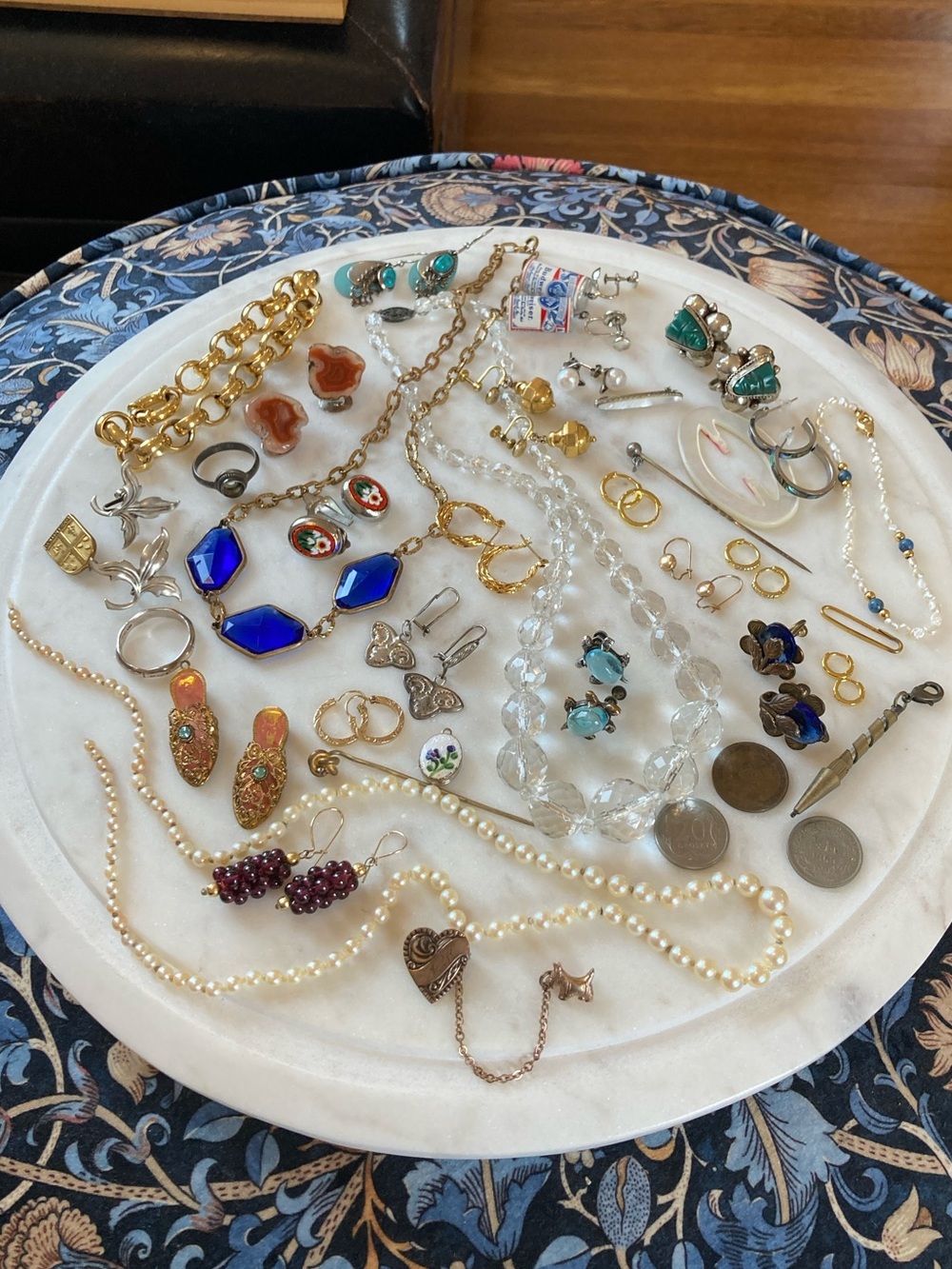 Antique Victorian, Art Deco & Vintage Sterling, Pearls, Garnet, etc. Jewelry Lot